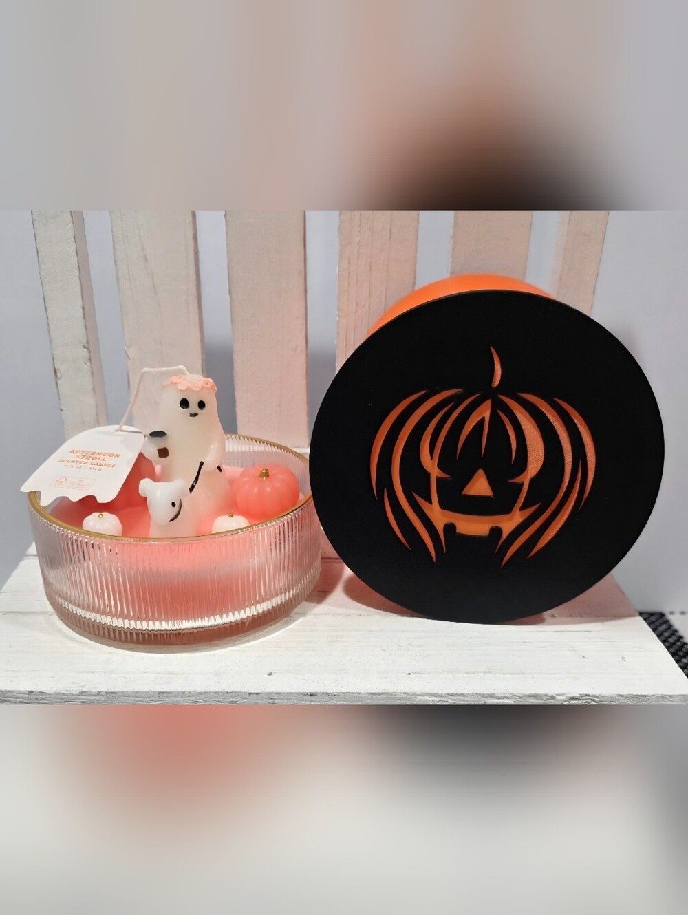 ♥️New! Afternoon Stroll Candle Duo: Scented Soy & 3D-Printed Decor Lid.
